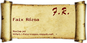 Faix Rózsa névjegykártya